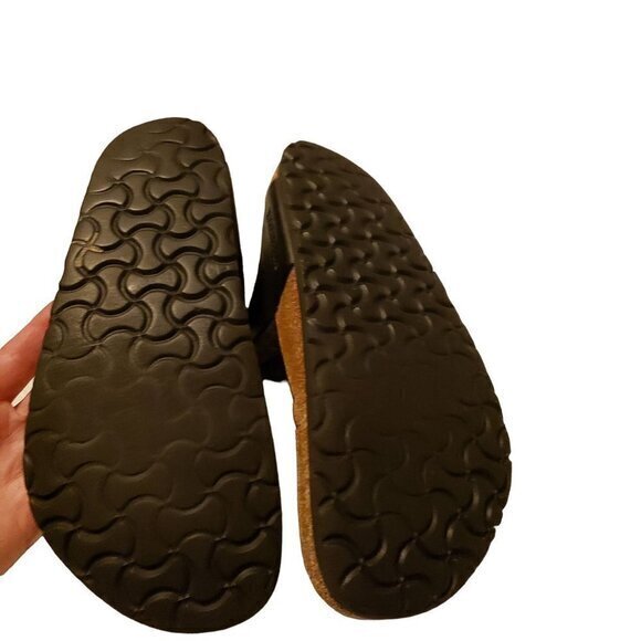 Birkenstock Gizeh Birko Flor Black T-Strap Sandals Shoes Size 39 8-8.5 - Picture 9 of 16